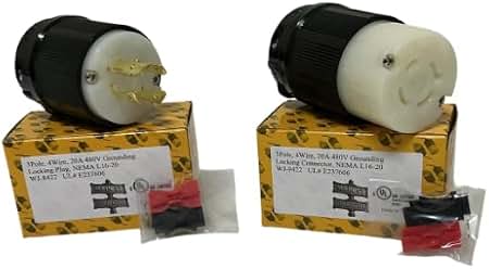 Amazon.com: Hubbell HBL2433 Locking Connector, 20 amp, 3 Phase